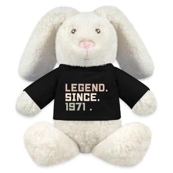 Legenden wurden im 1971 geboren Geschenkideen 1971 - MiniFeet® RecycelHase® Creme - Schwarz - Vorne