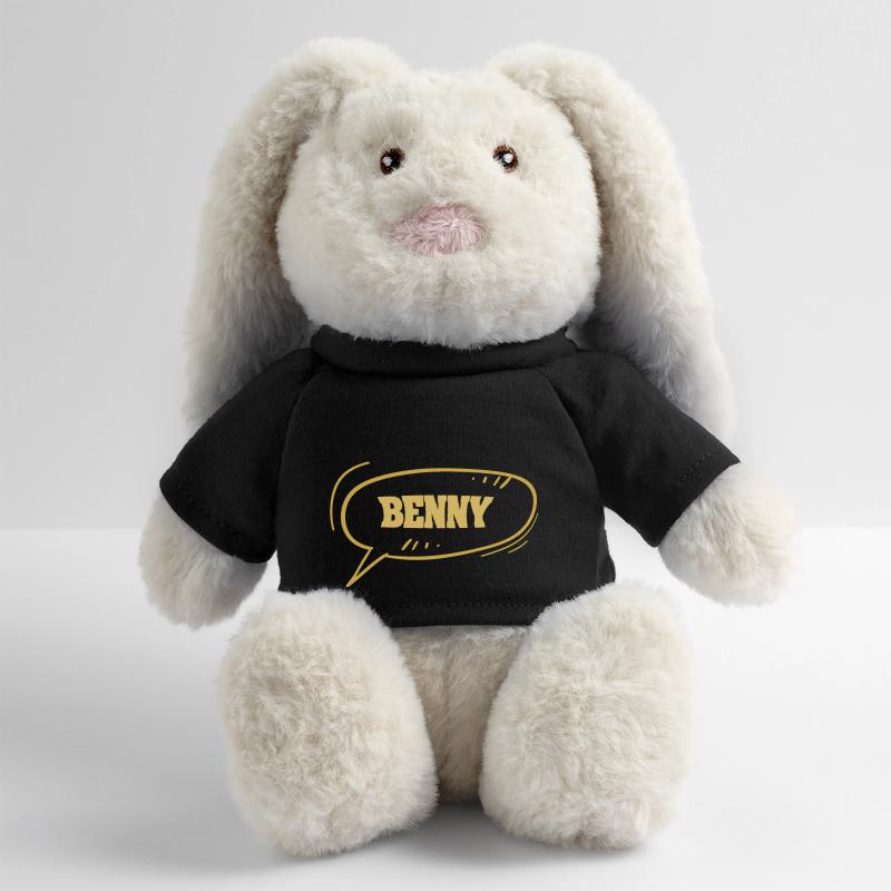 Benny comme prénom Lapin en peluche recyclé MiniFeet® Crème