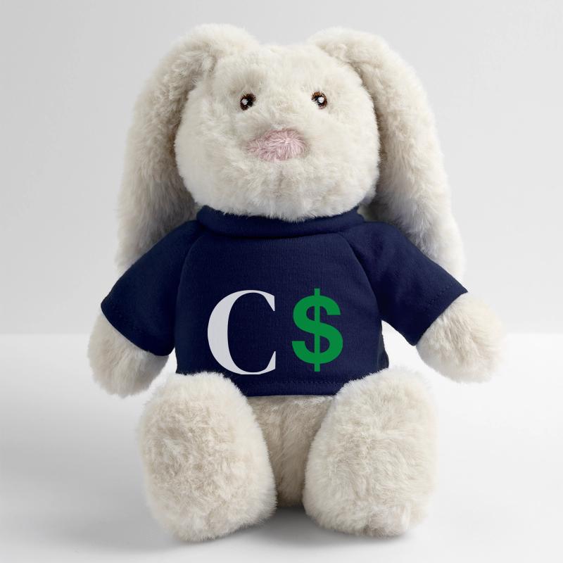 Lettre c dollar Lapin en peluche recyclé MiniFeet® Crème