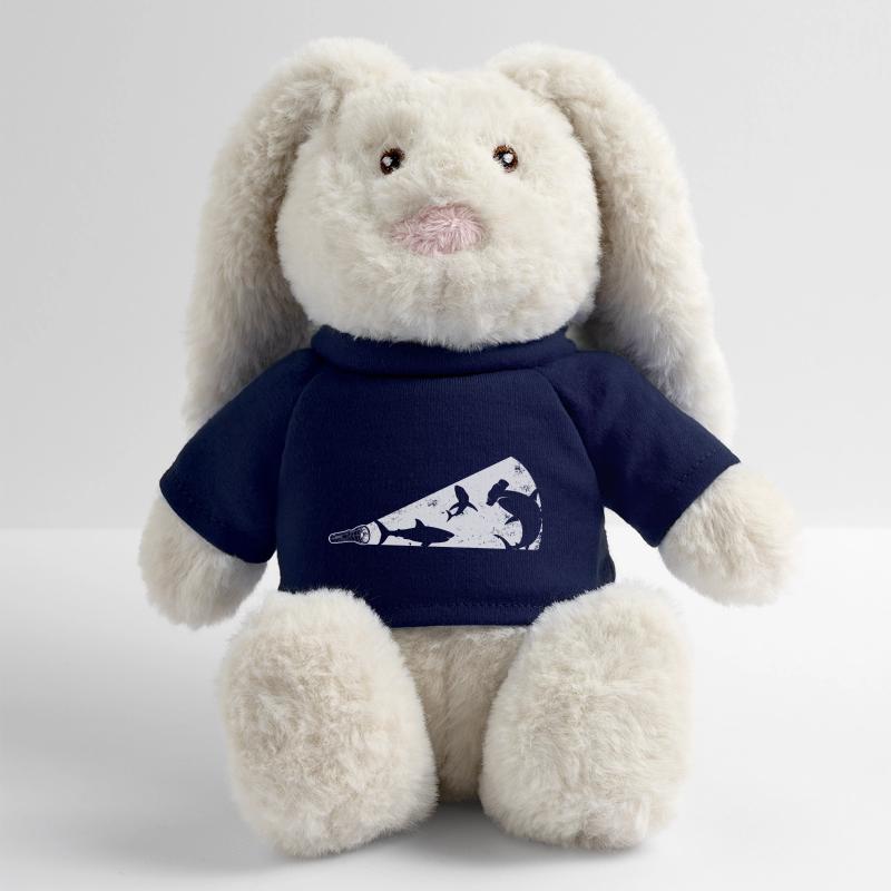 Mégaphone silhouette de requin Lapin en peluche recyclé MiniFeet® Crème