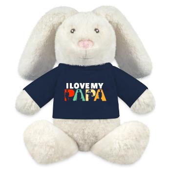 Ich liebe das Design meines Papa-Piloten und Fliegerkapitäns - MiniFeet® RecycelHase® Creme - French Navy - Vorne