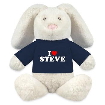 Ich liebe Steve - MiniFeet® RecycelHase® Creme - French Navy - Vorne