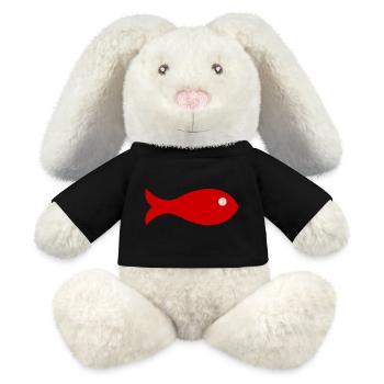 SARDINE. FISCH. APRILSCHERZ - MiniFeet® RecycelHase® Creme - Schwarz - Vorne