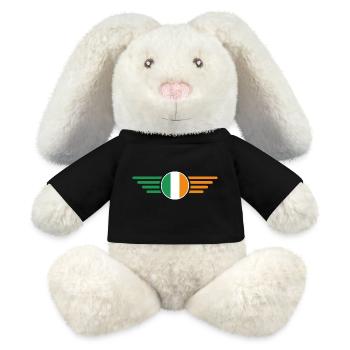 I Love Ireland Elegance Style Design T-Shirt - Lapin en peluche recyclé MiniFeet® Crème - noir - Devant
