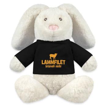 Lammfilet krümelt nicht - Grill - grillen - MiniFeet® RecycelHase® Creme - Schwarz - Vorne