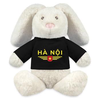 Fan du Vietnam, Tenue T Shirt Design - Lapin en peluche recyclé MiniFeet® Crème - noir - Devant
