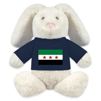 Drapeau de la Syrie - Lapin en peluche recyclé MiniFeet® Crème - bleu marine - Devant