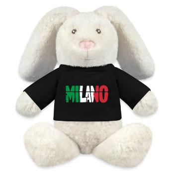Milano Italien Mailand - MiniFeet® RecycelHase® Creme - Schwarz - Vorne
