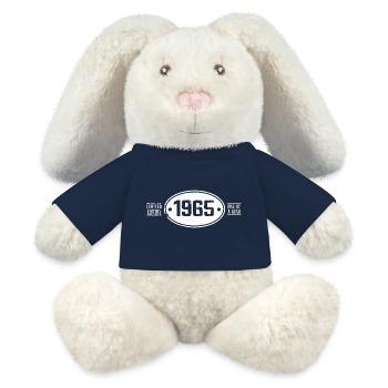 1965 Anniversaire 1965 - Lapin en peluche recyclé MiniFeet® Crème - bleu marine - Devant