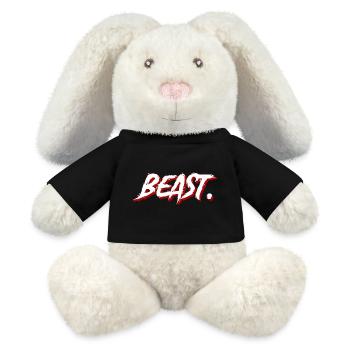 Beast Graffiti Brush Texte - Lapin en peluche recyclé MiniFeet® Crème - noir - Devant