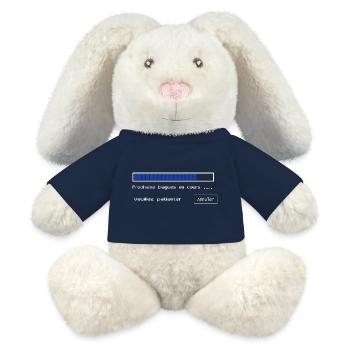 Blagues en cours - Lapin en peluche recyclé MiniFeet® Crème - bleu marine - Devant