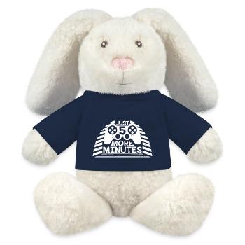 Funny Gamer Juste cinq minutes de plus 5 Jeux vidéo - Lapin en peluche recyclé MiniFeet® Crème - bleu marine - Devant