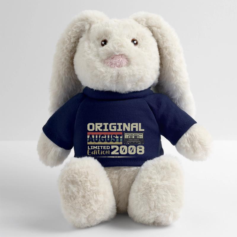 Août 2008 - Né en Août 2008 Construit en Août 2008 Lapin en peluche recyclé MiniFeet® Crème
