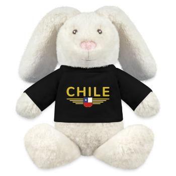 Chile Design – Pour les fans et les amoureux - Lapin en peluche recyclé MiniFeet® Crème - noir - Devant