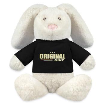 58e anniversaire 58 ans Original 1967 - Lapin en peluche recyclé MiniFeet® Crème - noir - Devant