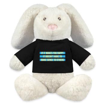 If Makes You Happy Sense Others Spruch Glück Frei - MiniFeet® RecycelHase® Creme - Schwarz - Vorne
