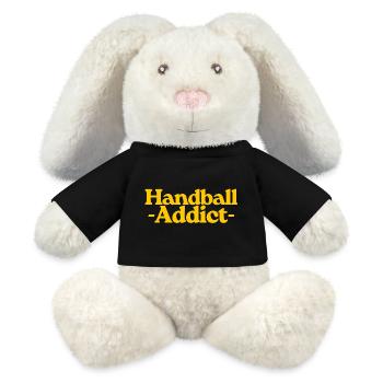 Accro au Handball - Lapin en peluche recyclé MiniFeet® Crème - noir - Devant