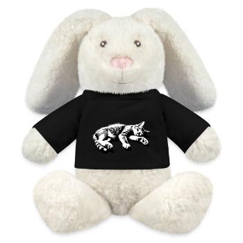 Lazy Cat Sleeping Cat | Hangover - MiniFeet® RecycelHase® Bunny Cream - black - Front