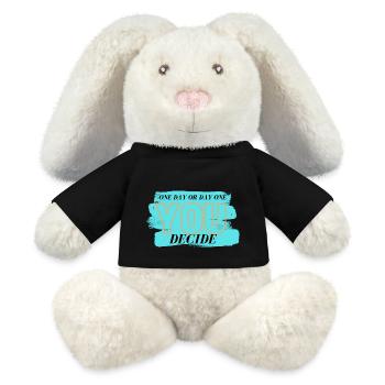 ONE DAY OR DAY ONE - You Decide - Motivation - - MiniFeet® RecycelHase® Bunny Cream - black - Front