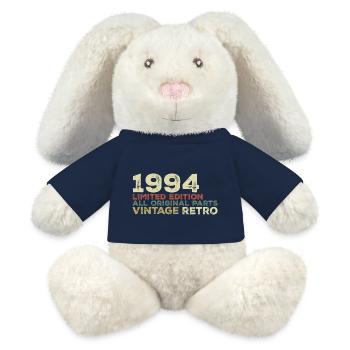 1994 Born Vintage 1994 Retro Geburtstagsgeschenk - MiniFeet® RecycelHase® Creme - French Navy - Vorne