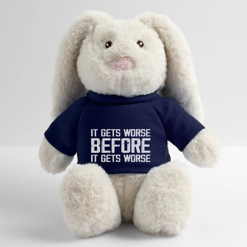 It Gets Worse Before It Gets Worse Lapin en peluche recyclé MiniFeet® Crème