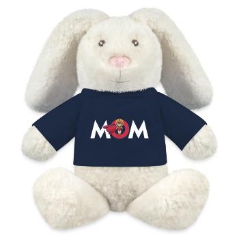 Superhero Mom Empowerment Design - MiniFeet® RecycelHase® Bunny Cream - french navy - Front