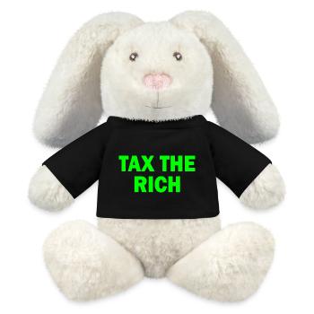 Tax the rich - MiniFeet® RecycelHase® Creme - Schwarz - Vorne