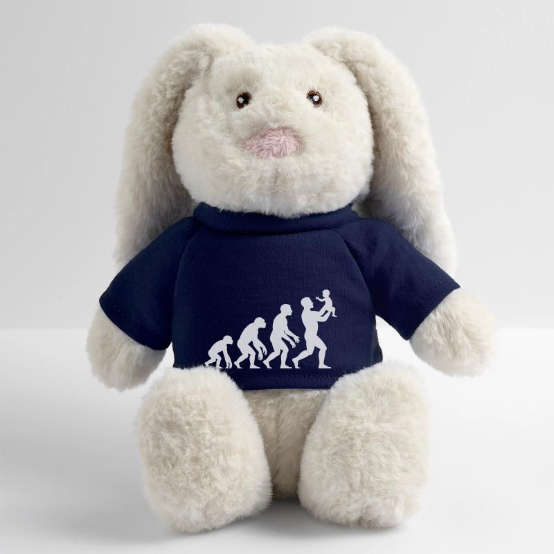 Évolution Du Singe Au Papa Lapin en peluche recyclé MiniFeet® Crème