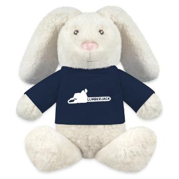 Lumberjack Motif with Axe Silhouette - MiniFeet® RecycelHase® Bunny Cream - french navy - Front