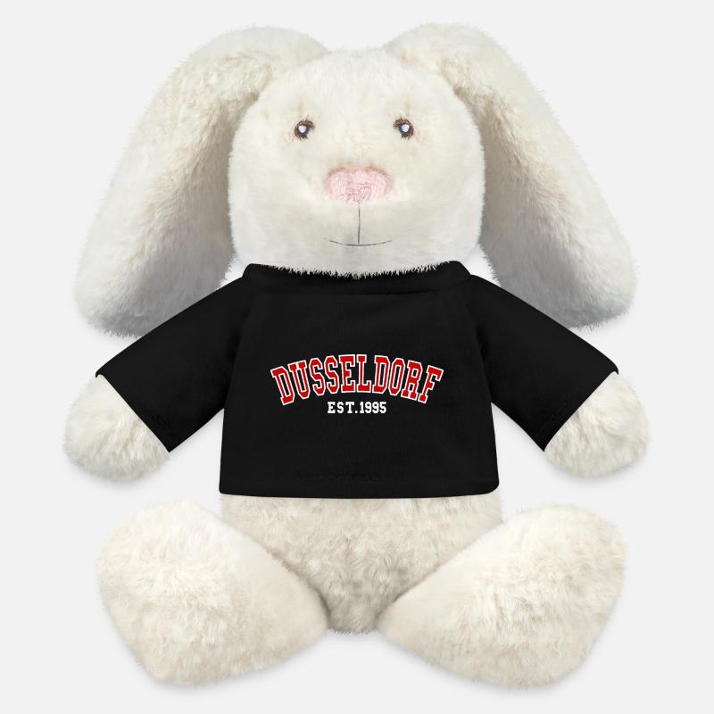 Düsseldorf Fondée en 1995 - Lapin en peluche recyclé MiniFeet® Crème - noir
