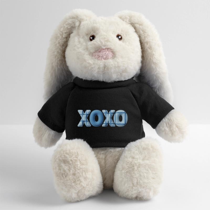 Look patchwork XOXO avec look tissu Lapin en peluche recyclé MiniFeet® Crème