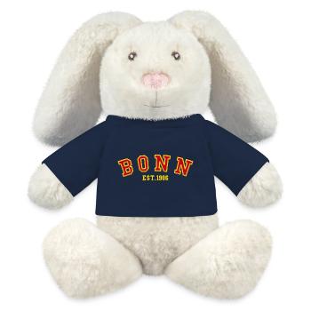 Bonn Fondé en 1986 - Lapin en peluche recyclé MiniFeet® Crème - bleu marine - Devant