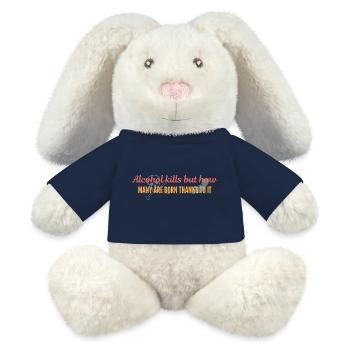 Impact sur l’alcool et les naissances - Lapin en peluche recyclé MiniFeet® Crème - bleu marine - Devant
