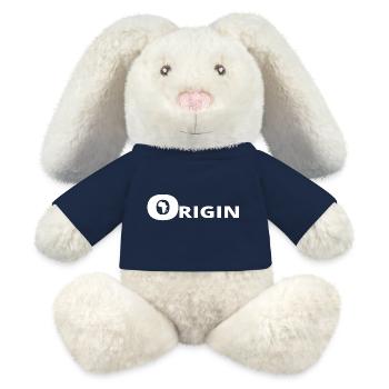 ORIGINE AFRIQUE - Lapin en peluche recyclé MiniFeet® Crème - bleu marine - Devant