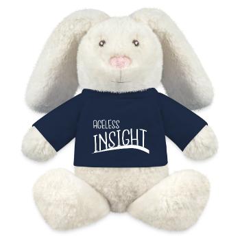 Dictons de la clarté mentale Bday Mindful Living - Lapin en peluche recyclé MiniFeet® Crème - bleu marine - Devant