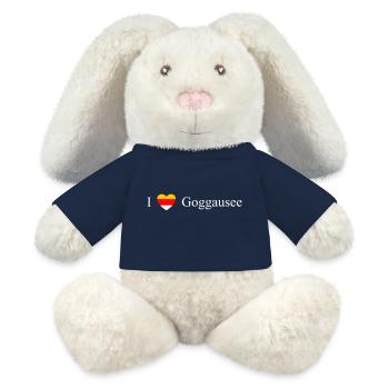 Carinthie Cœur Goggausee blanc - Lapin en peluche recyclé MiniFeet® Crème - bleu marine - Devant