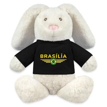 Brasília T-shirt for fans and travelers - MiniFeet® RecycelHase® Bunny Cream - black - Front