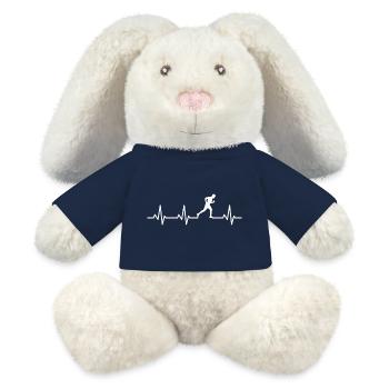 Ligne Jogger Heart - Lapin en peluche recyclé MiniFeet® Crème - bleu marine - Devant