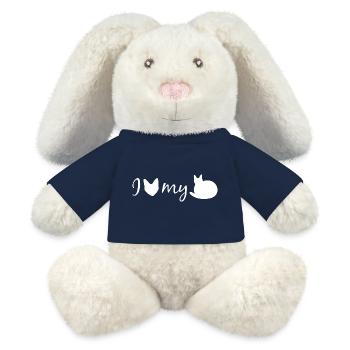 I Cat My Loaf  - MiniFeet® RecycelHase® Bunny Cream - french navy - Front