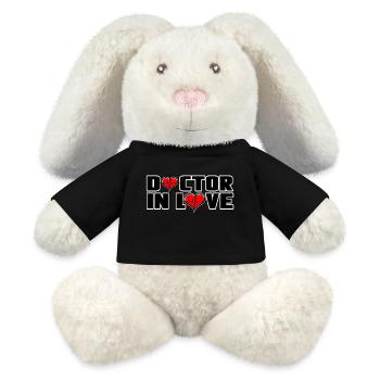 Doktor Arzt Ärzte Medizin Liebe Valentinstag - MiniFeet® RecycelHase® Creme - Schwarz - Vorne
