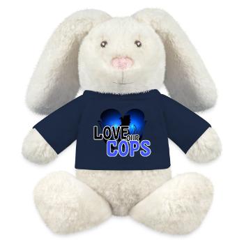 Love Police Policeman Saying Profession - MiniFeet® RecycelHase® Bunny Cream - french navy - Front