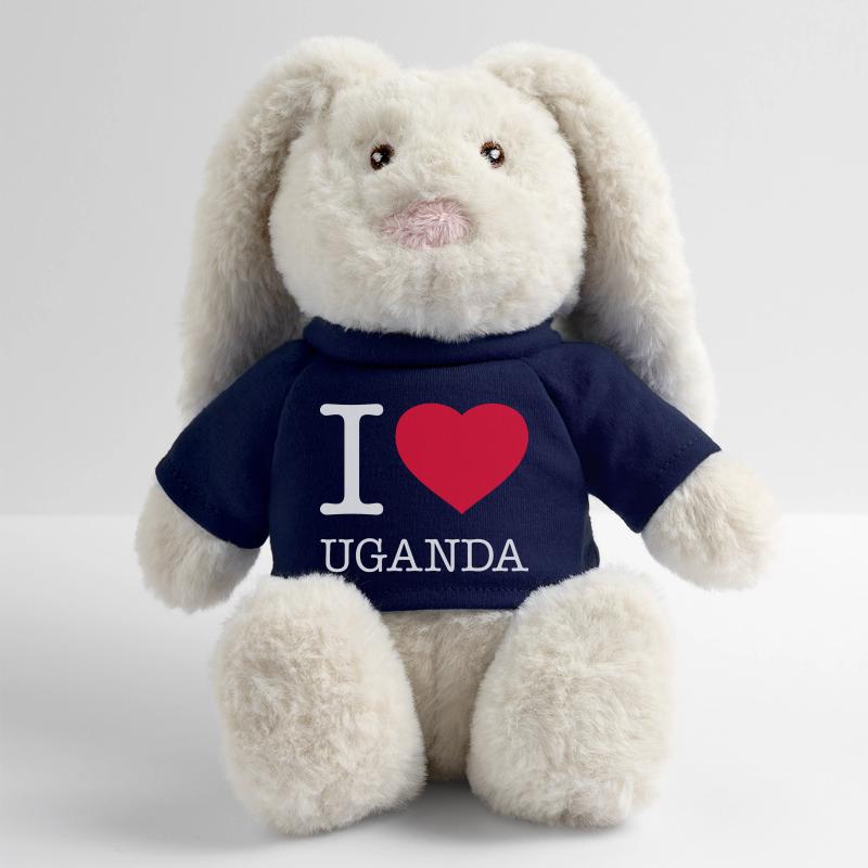 J’AIME L’OUGANDA Lapin en peluche recyclé MiniFeet® Crème