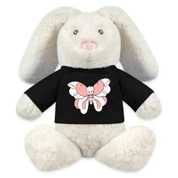 Papillon coloré > Graphique vectoriel - Lapin en peluche recyclé MiniFeet® Crème - noir - Devant