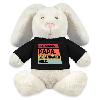 Ehemann Papa Geigenbauer Held - MiniFeet® RecycelHase® Creme - Schwarz - Vorne