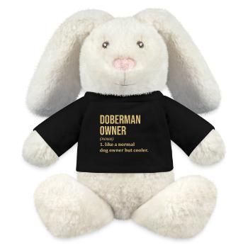 Doberman - Lapin en peluche recyclé MiniFeet® Crème - noir - Devant