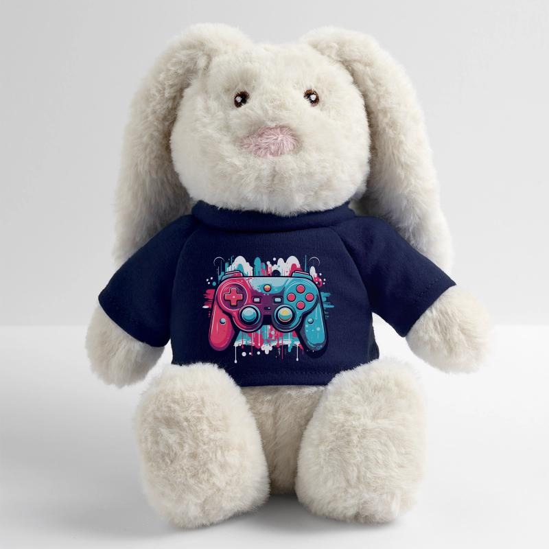Manettes de jeu Lapin en peluche recyclé MiniFeet® Crème