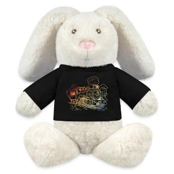 90s Locomotive Sketch - MiniFeet® RecycelHase® Bunny Cream - black - Front