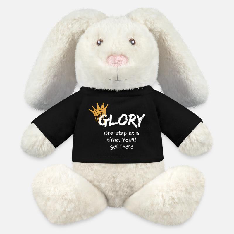 Glory - Lapin en peluche recyclé MiniFeet® Crème - noir