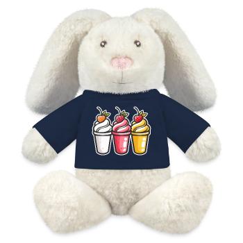 Coupes de glace - Lapin en peluche recyclé MiniFeet® Crème - bleu marine - Devant