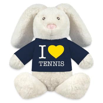 I LOVE TENNiS - MiniFeet® RecycelHase® Bunny Cream - french navy - Front